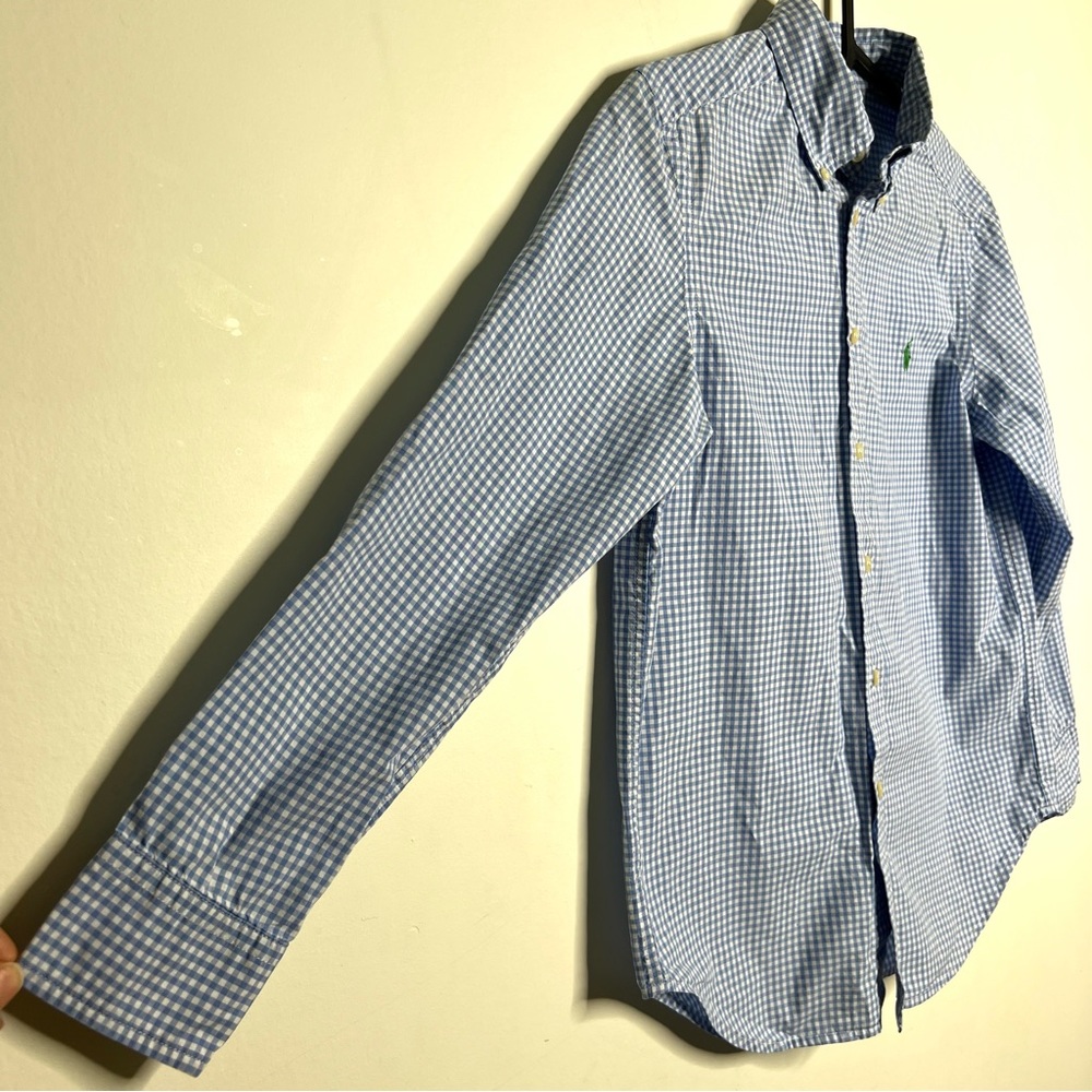 Ralph Lauren Performance Gingham Poplin Button Down Long Sleeve Shirt - Picture 6 of 11